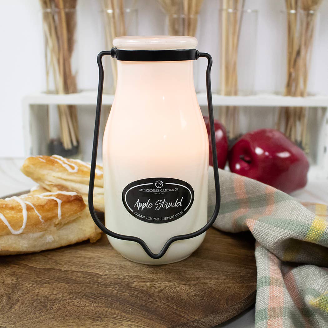 14 oz Milkbottle Candle: Apple Strudel - Image 2