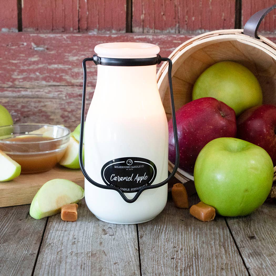 14 oz Milkbottle Candle: Caramel Apple - Image 2