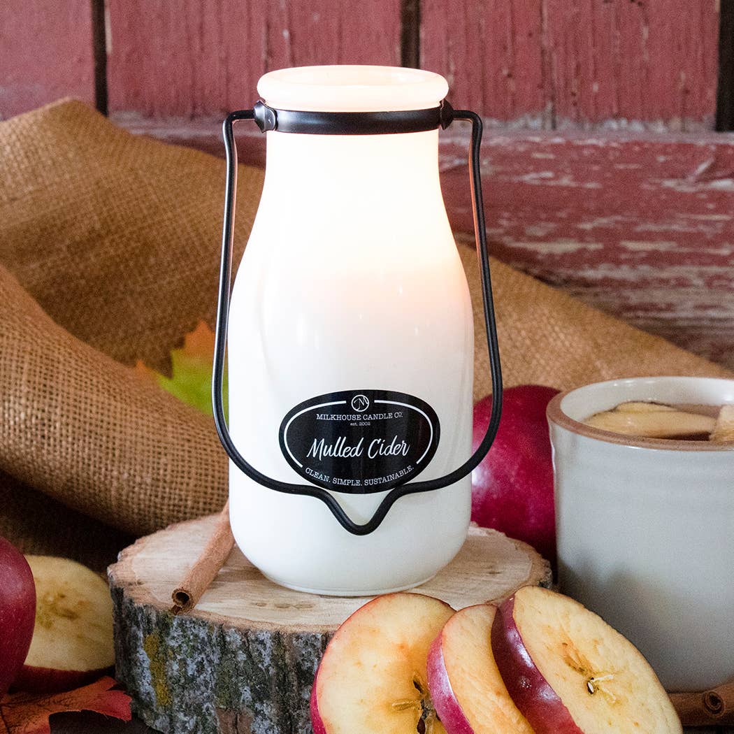 14 oz Milkbottle Candle: Mulled Cider - Image 2