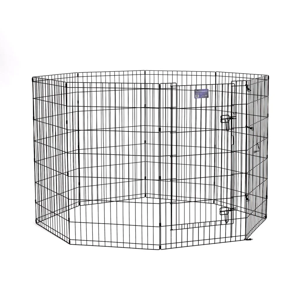 42" MidWest Black Exercise Pen with Door