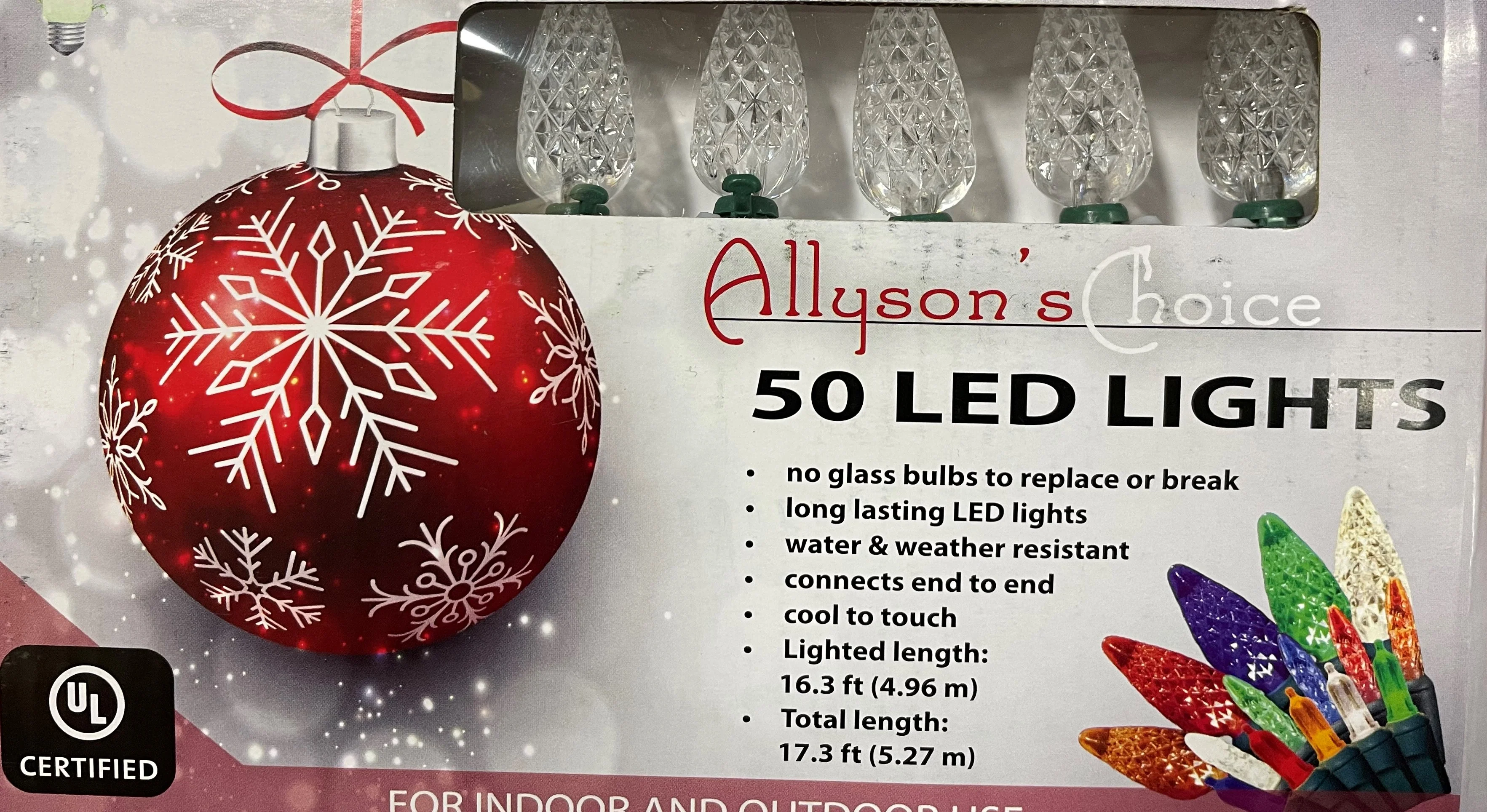 50 Warm White LED C6 Faceted Light Set