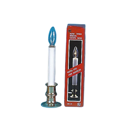 9" Electric Brass Look Candle