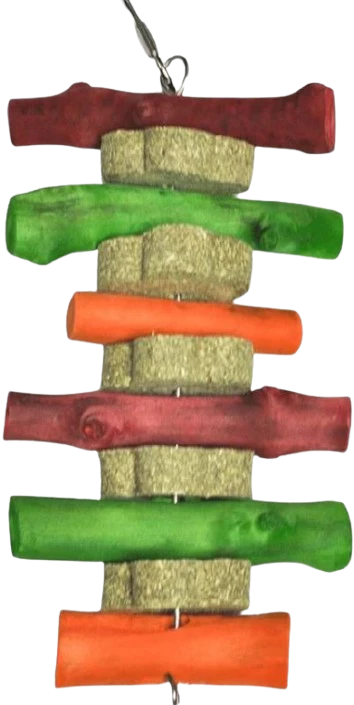 Timothy Hay and Wood Stack Small Animal Toy
