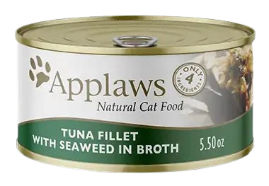 Applaws Natural Tuna Fillet with Seaweed in Broth, 5.5oz Canned Cat Food
