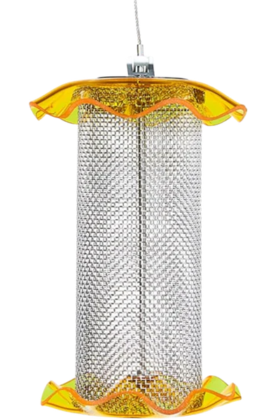 1 Quart Yellow Nyjer Forever Feeder, Mesh Feeder, 5"W x 6"H