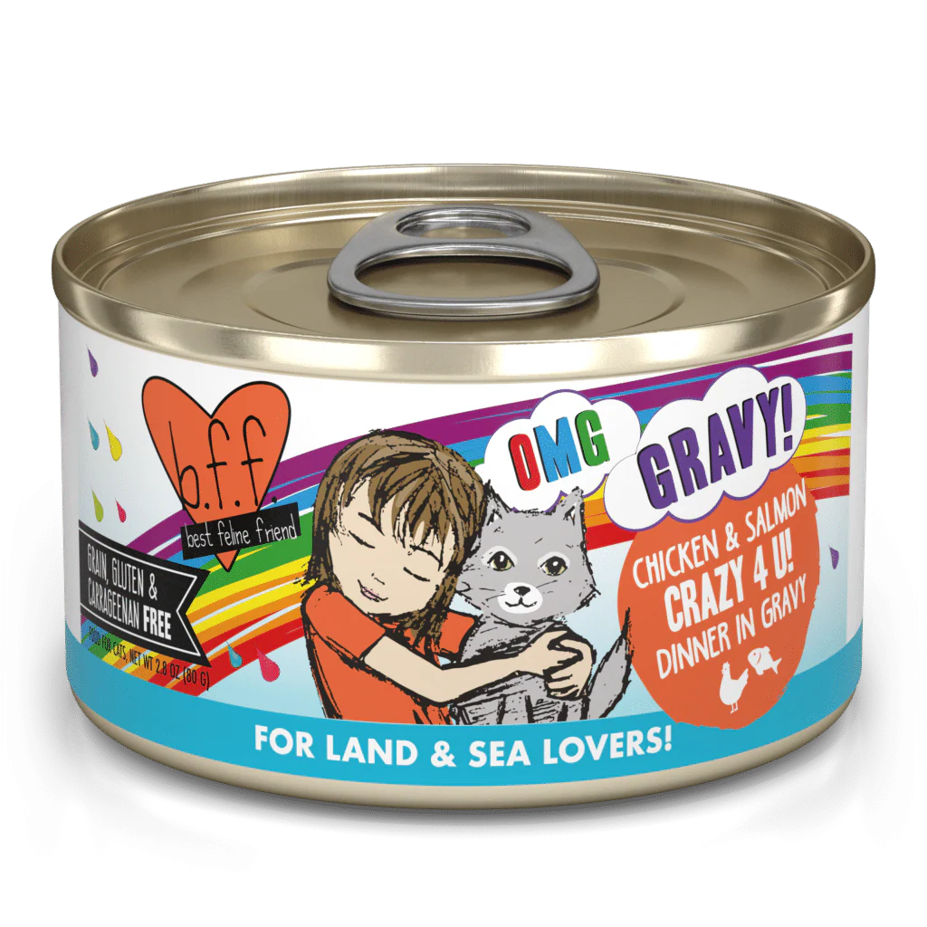 Weruva BFF Chicken & Salmon Crazy 4 U! Chicken & Salmon Dinner in Gravy Canned Cat Food