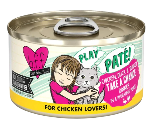 Weruva BFF PLAY Paté Chicken, Duck & Turkey Take a Chance Canned Cat Food, 2.8oz