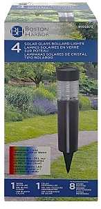 Solar Bollard Light, Glass and Plastic, Bronze color, 3 lumen, 4pk - Image 2