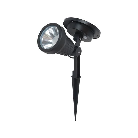 Solar Spotlight, Metal, Black, 30 lumen