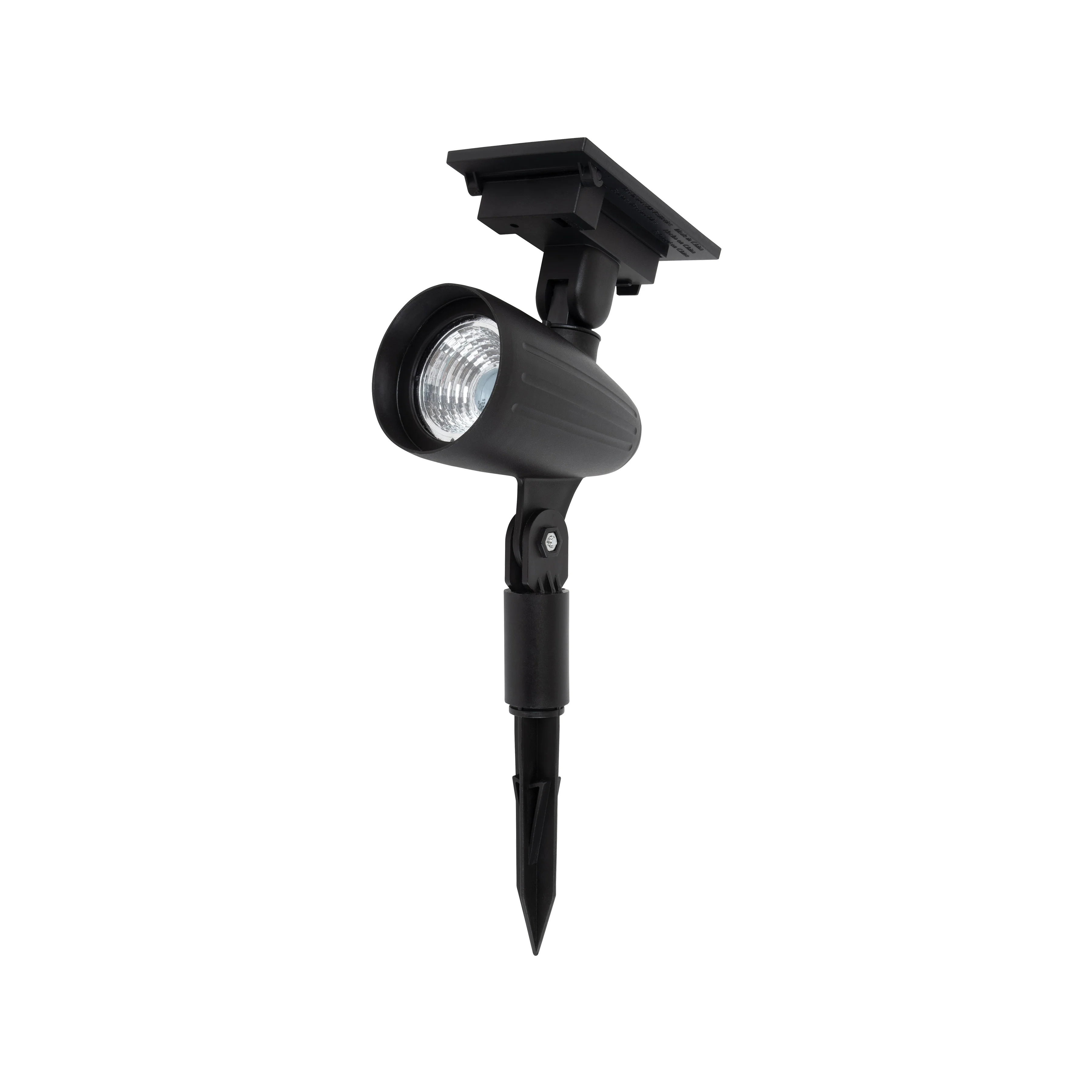 Solar Spotlight, Plastic, Black, 12 lumen