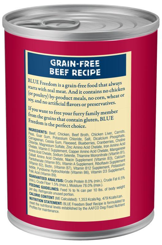 Blue Buffalo Freedom Grain Free Beef Recipe Canned Dog Food - Image 2