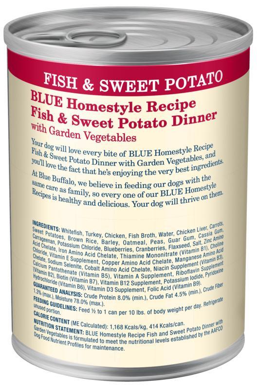 Blue Buffalo Homestyle Recipe Fish & Sweet Potato Dinner with Garden Vegetables Canned Dog Food - Image 2