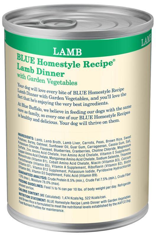 Blue Buffalo Homestyle Recipe Lamb Dinner with Garden Vegetables & Brown Rice Canned Dog Food - Image 2