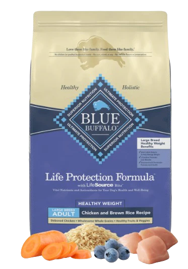 Blue Buffalo Life Protection Large Breed Natural Healthy Weight Chicken & Brown Rice Recipe Adult Dry Dog Food