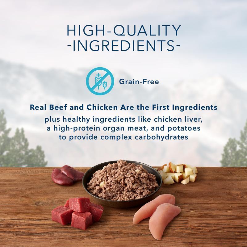 Blue Buffalo Wilderness Grain Free Beef & Chicken Canned Dog Food - Image 2