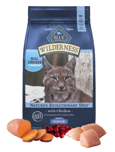 Blue Buffalo Wilderness Grain Free Chicken High Protein Recipe Indoor Dry Cat Food