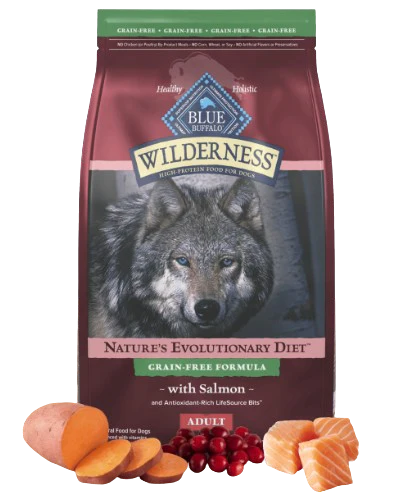 Blue Buffalo Wilderness Grain Free Natural Salmon Recipe Adult Dry Dog Food