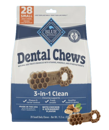 Blue Buffalo Dental Chews with Chicken & Spearmint for Dogs