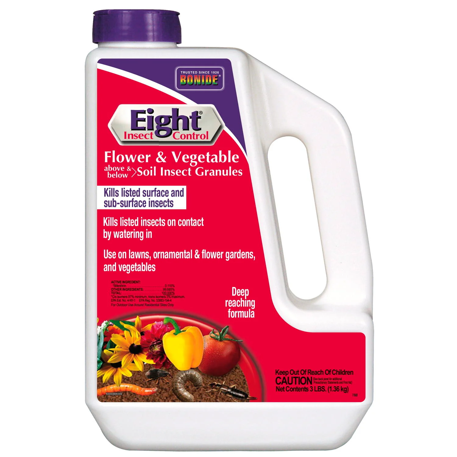 Eight Flower & Vegetable Soil Insect Granules, 3lbs