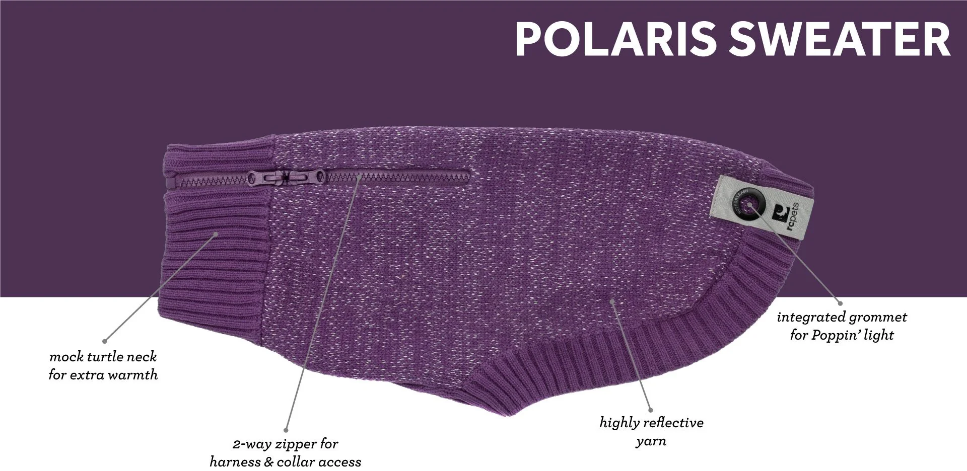 Polaris Reflective Sweater, Black - Image 3