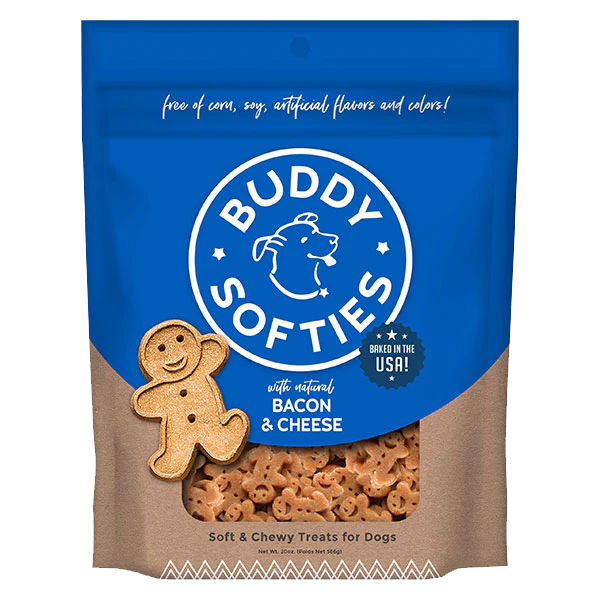 Cloud Star Buddy Biscuits Healthy Whole Grain Soft & Chewy Dog Treats, Bacon & Cheese, 20oz