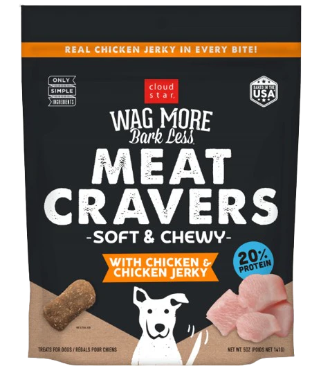 Cloud Star Wag More Bark Less Meat Cravers Soft Chews Dog Treats, Chicken, 5oz