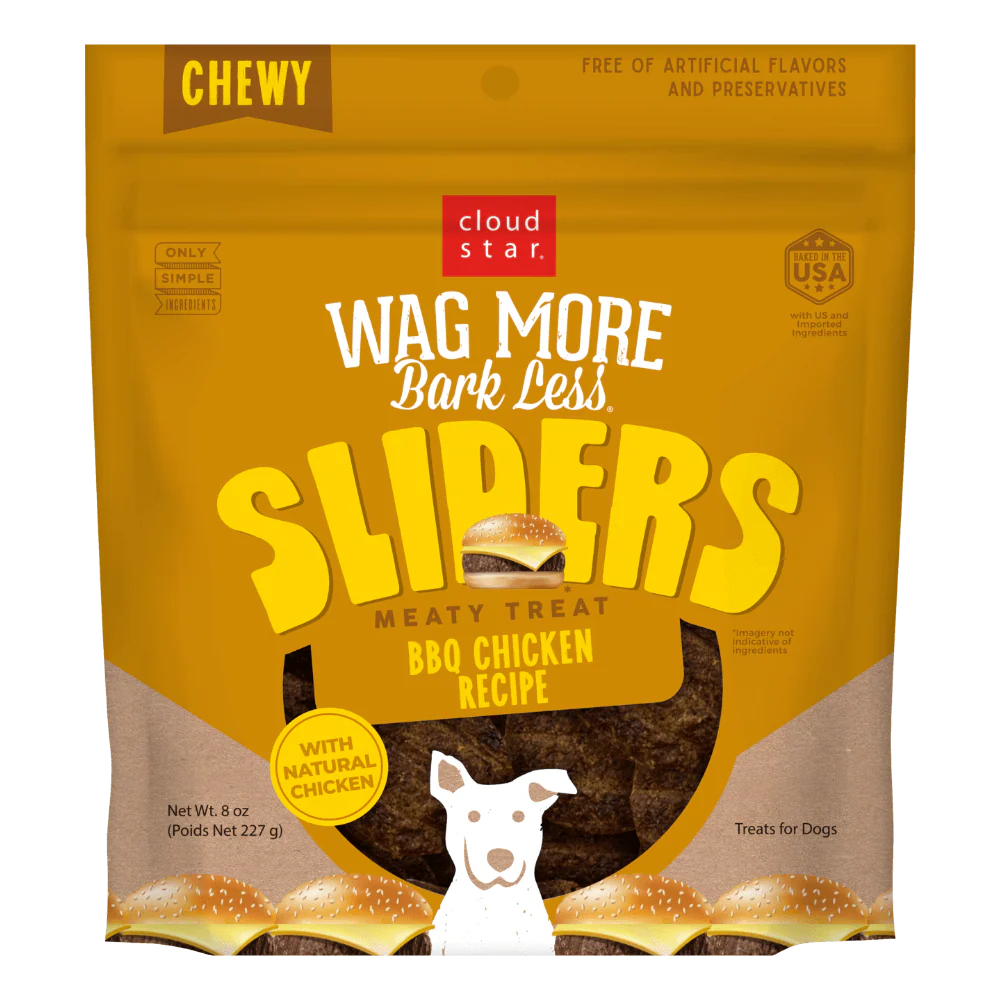 Cloud Star Wag More Bark Less Sliders BBQ Chicken Dog Treats, 8oz