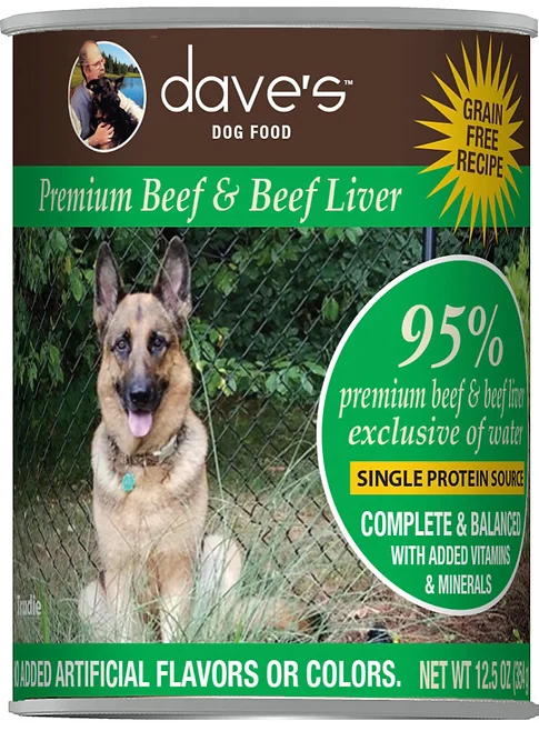 Dave's 95% Premium Meats™ Beef & Beef Liver Canned Dog Food 12.5 oz - Image 3