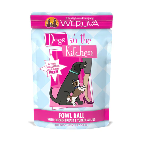 Weruva Dogs in the Kitchen Fowl Ball with Chicken Breast & Turkey Au Jus Wet Dog Food, 2.8oz Pouch