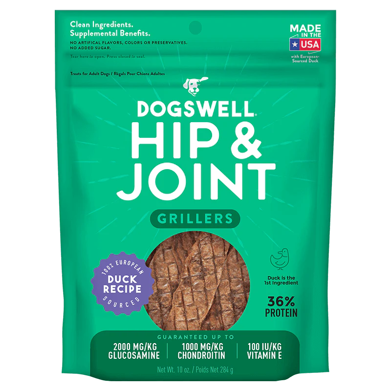 Dogswell Hip & Joint Grillers Dog Treats, Duck Recipe, 10oz