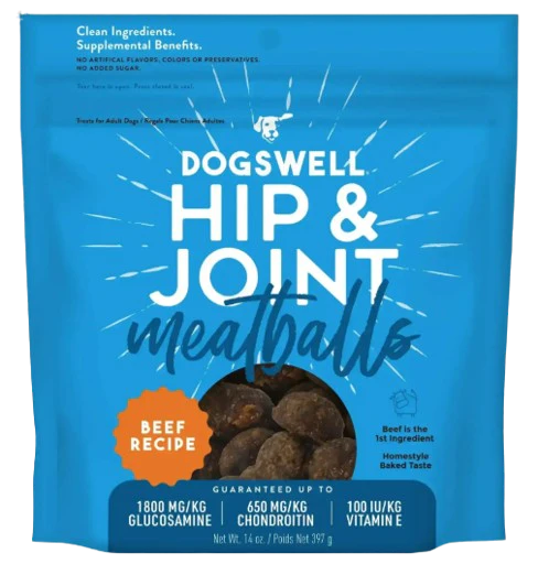 Dogswell Hip & Joint Meatballs Dog Treats, Beef, 14oz