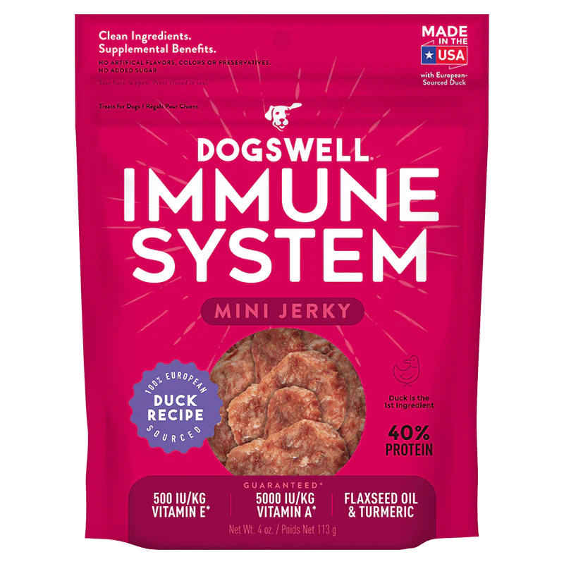 Dogswell Immune System Mini Jerky Treats, Duck Recipe, 4oz