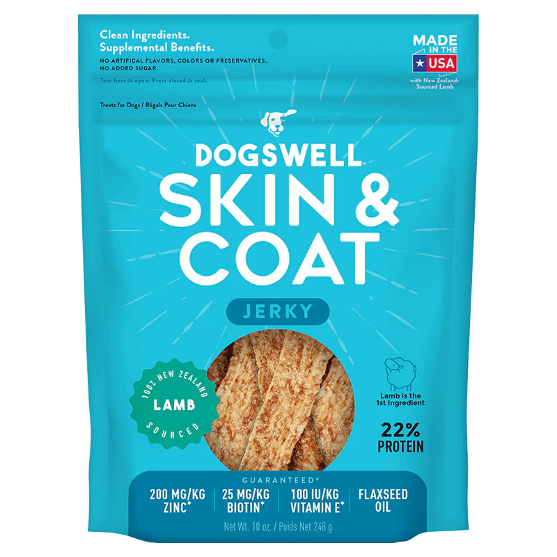 Dogswell Skin & Coat Jerky Treats, Lamb, 10oz