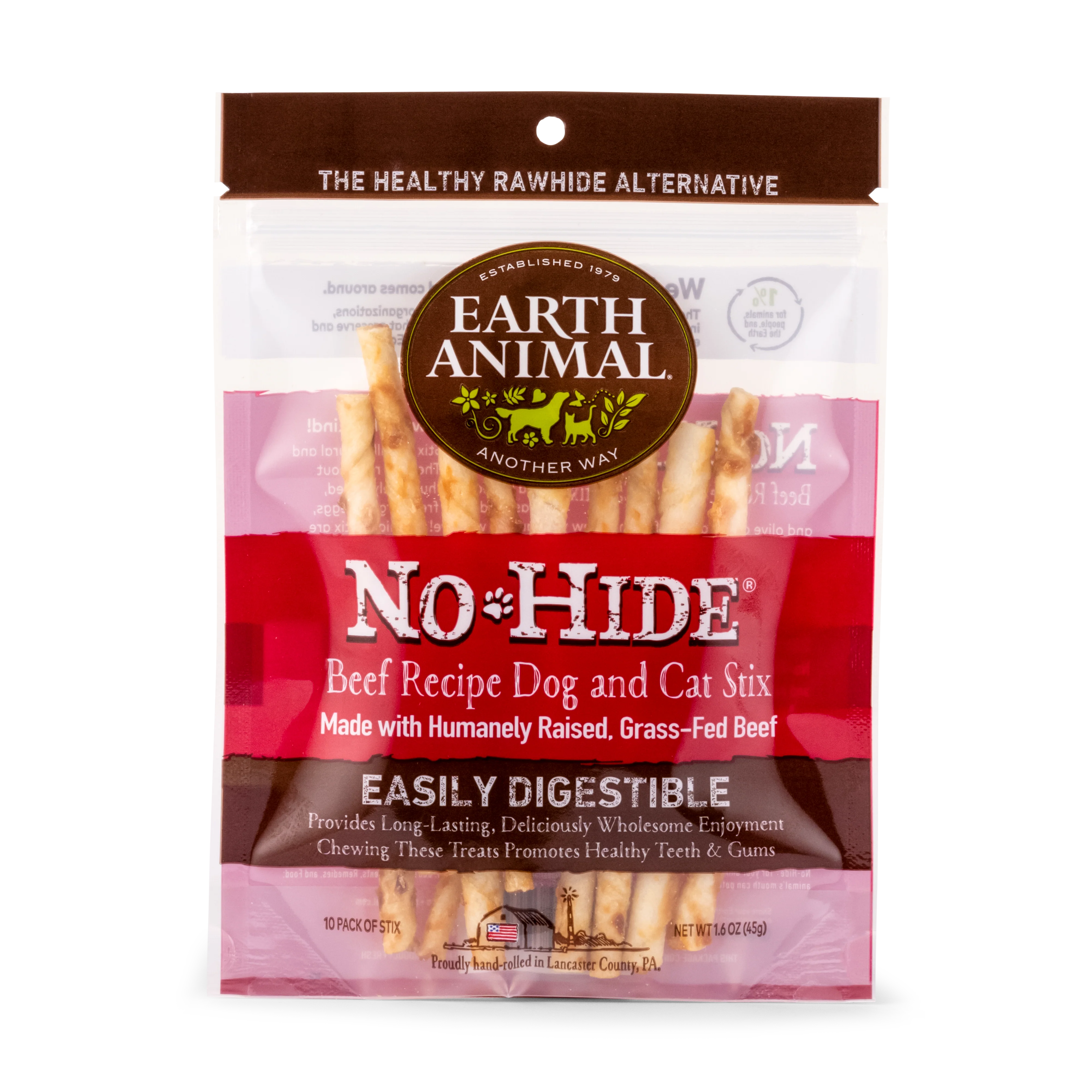 Earth Animal Beef No-Hide Wholesome Chews Dog & Cat STIX - 10 pack - Image 2