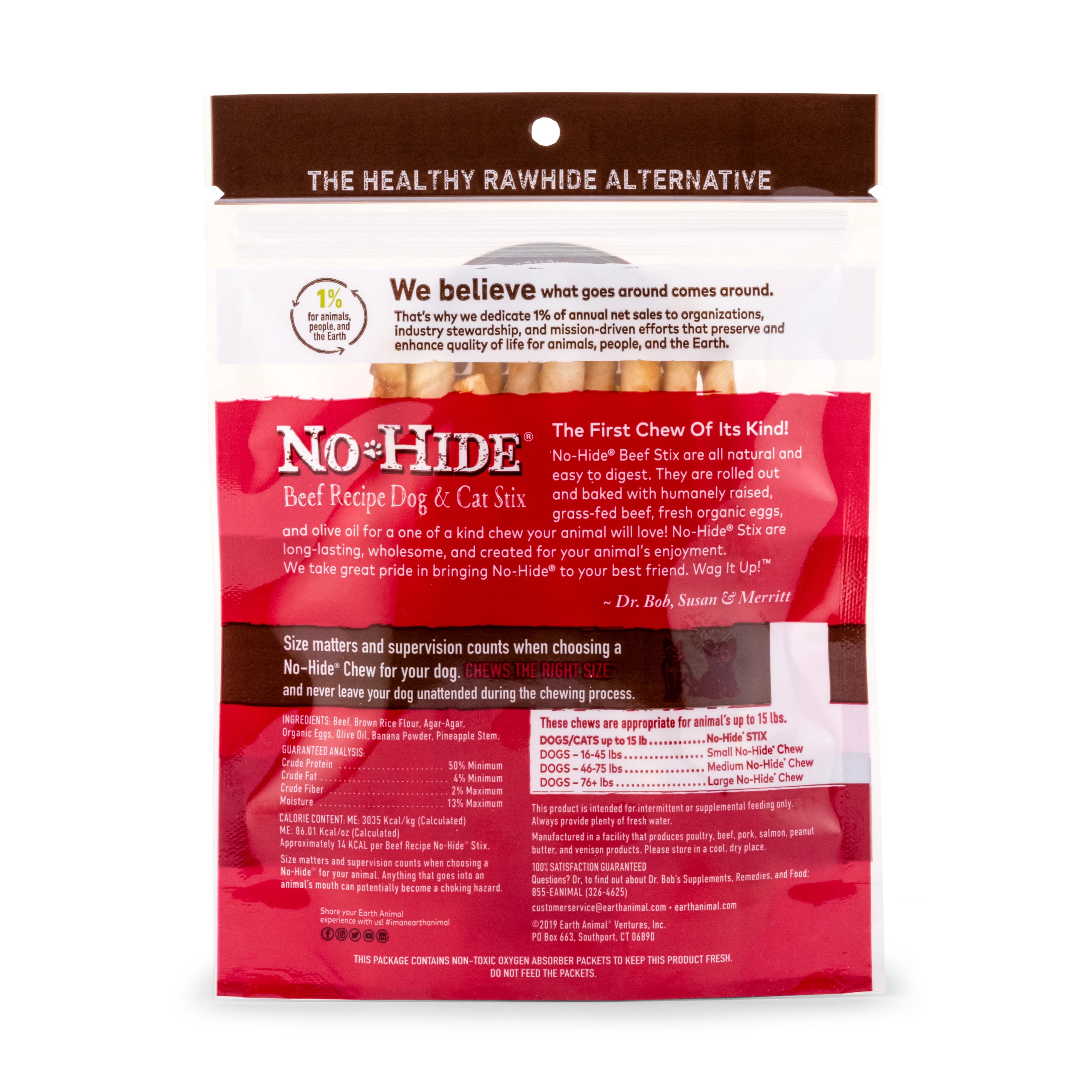 Earth Animal Beef No-Hide Wholesome Chews Dog & Cat STIX - 10 pack - Image 3