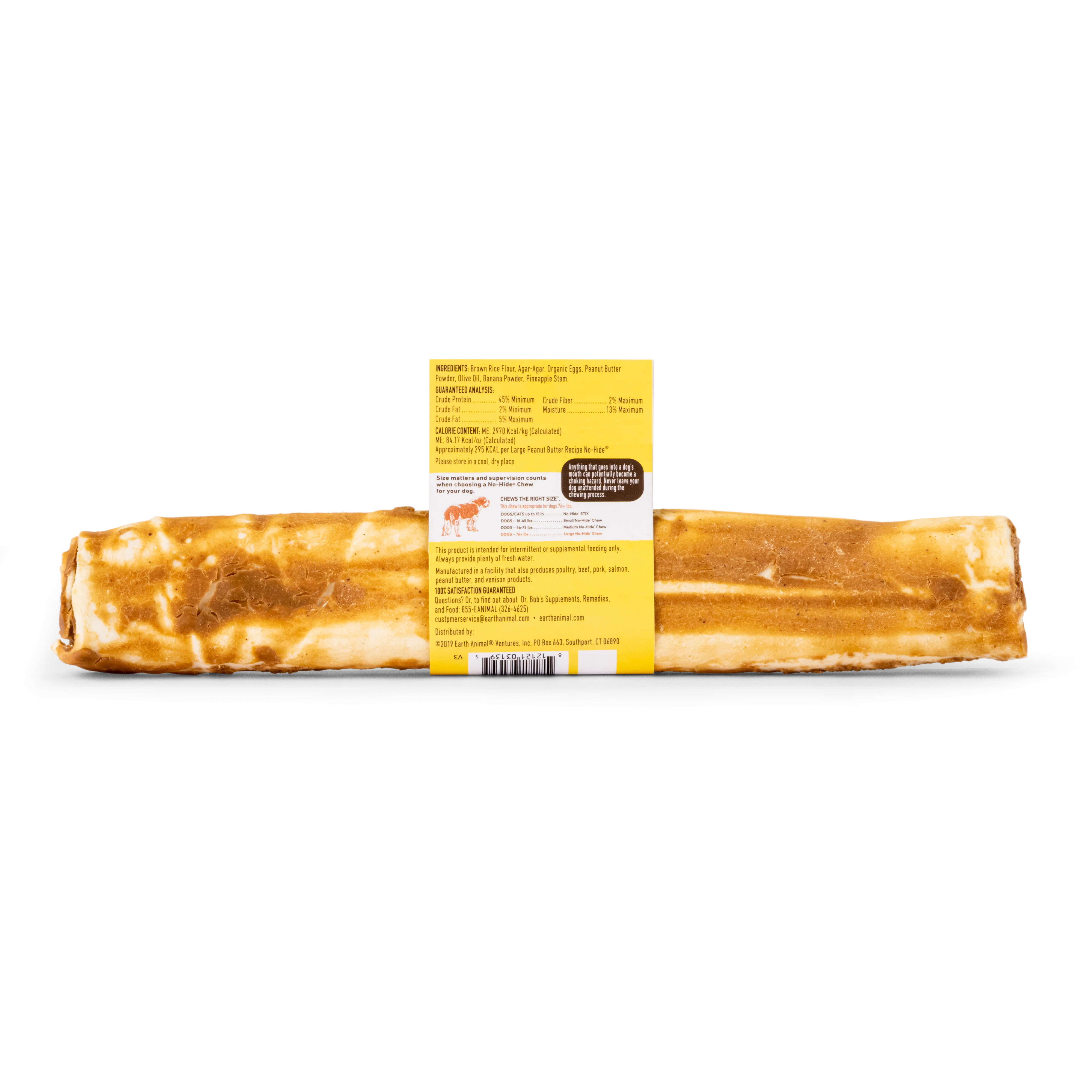 Earth Animal Peanut Butter No-Hide Wholesome Dog Chews - Large, 11" - Image 3
