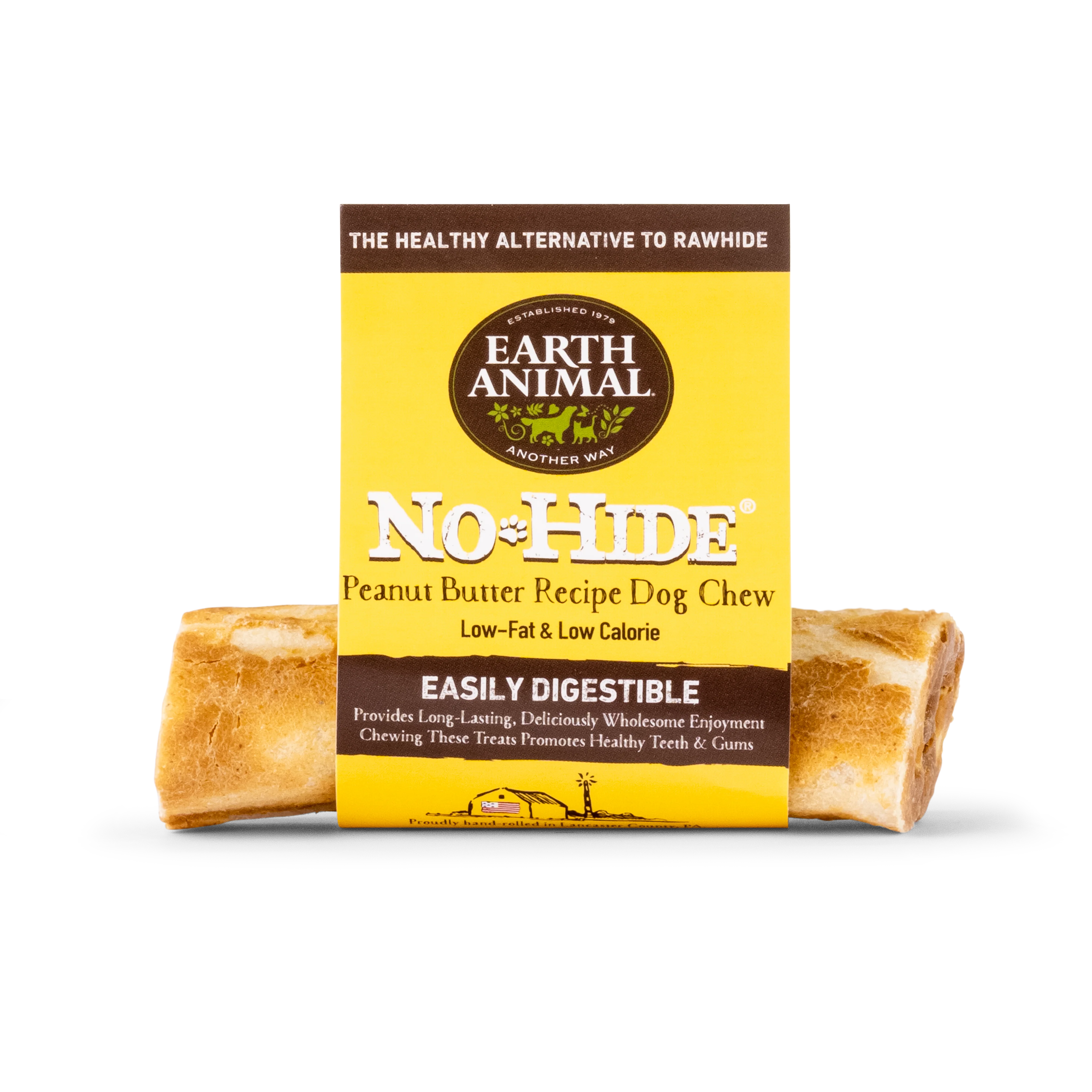 Earth Animal Peanut Butter No-Hide® Wholesome Dog Chews - Small, 4" - Image 2