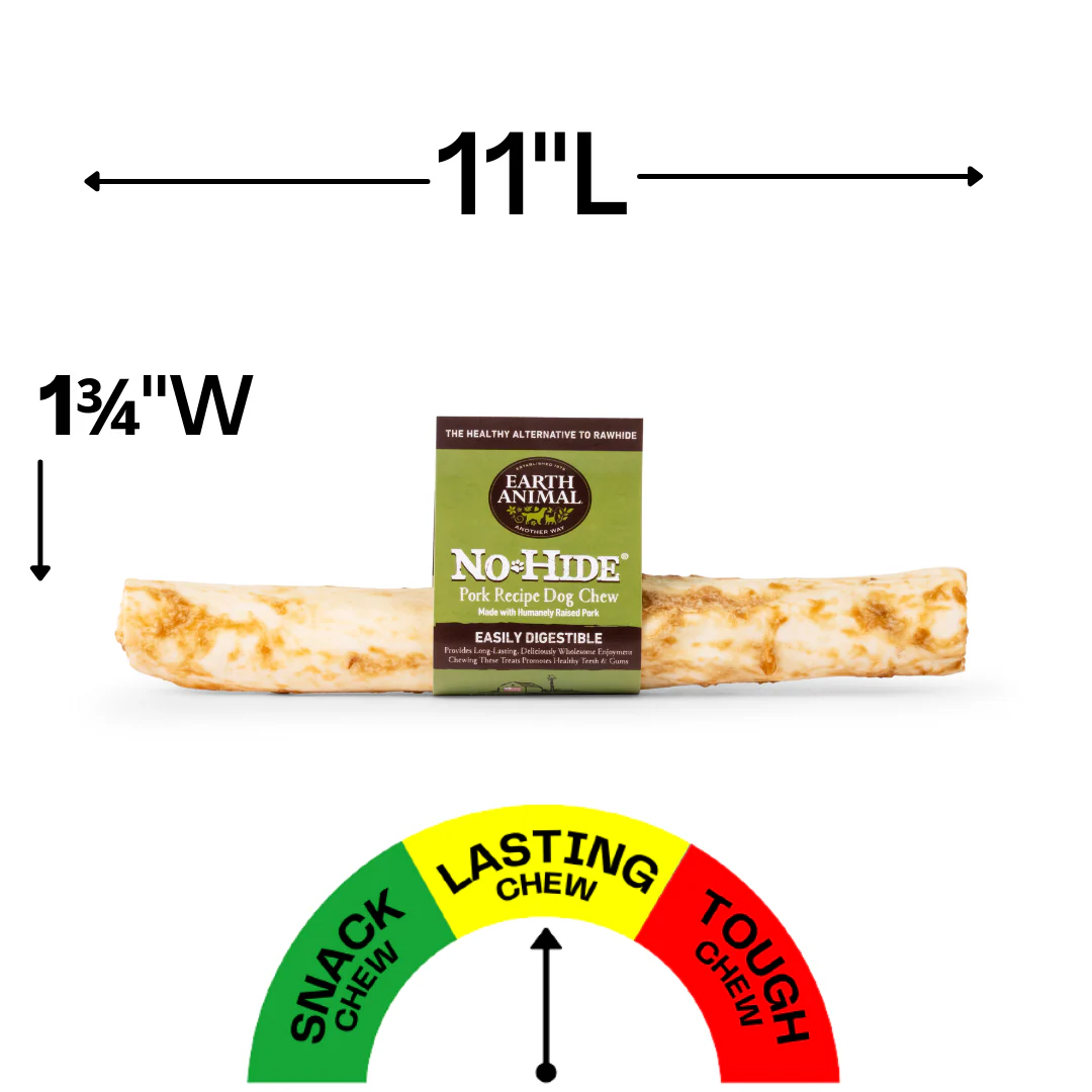 Earth Animal Pork No-Hide® Wholesome Dog Chews - Large, 11"