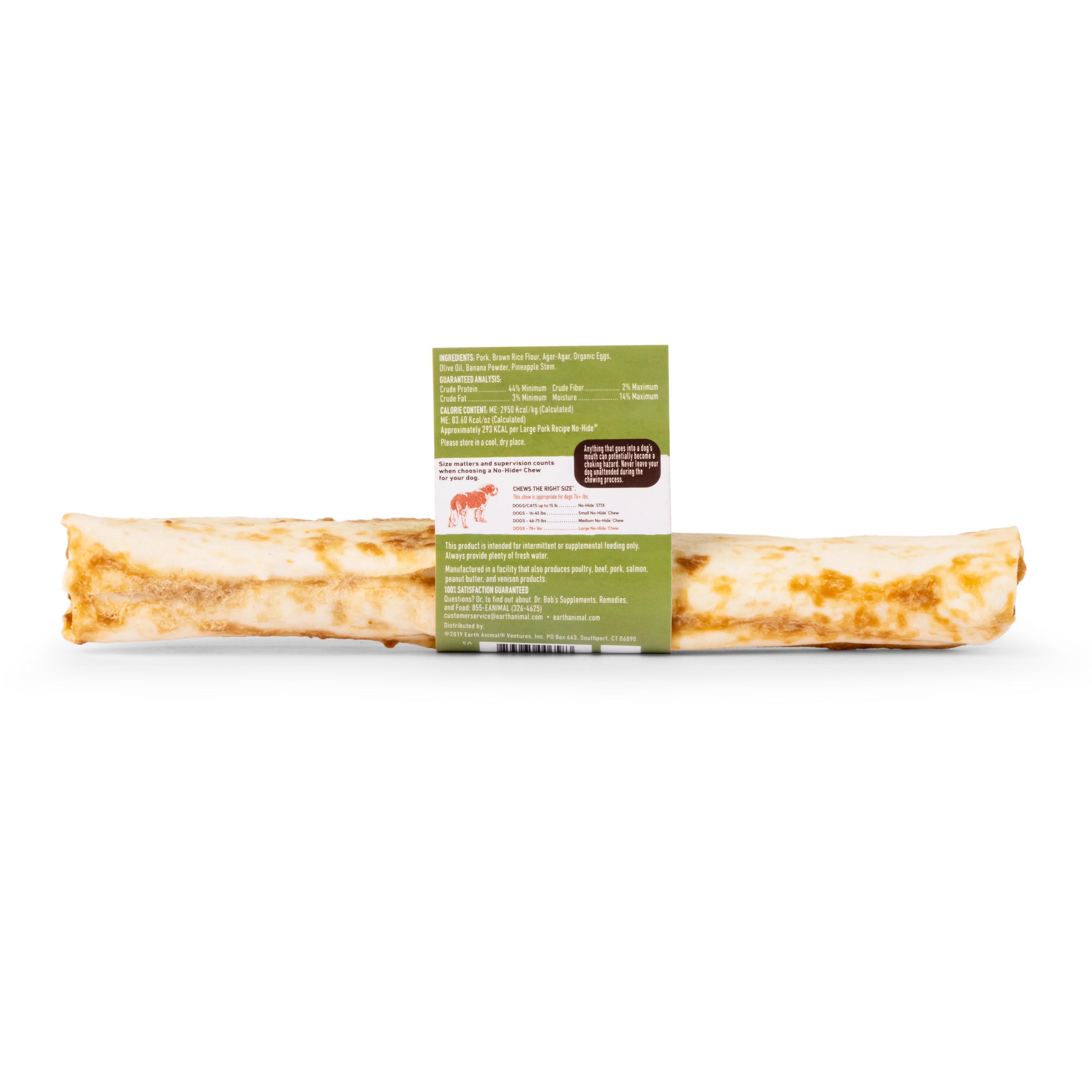 Earth Animal Pork No-Hide® Wholesome Dog Chews - Large, 11" - Image 3