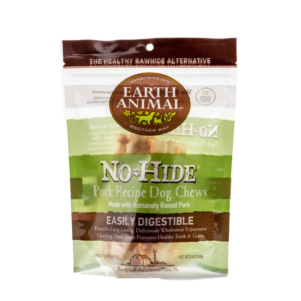 Earth Animal Pork No-Hide® Wholesome Dog Chews - Small, 4" - Image 4