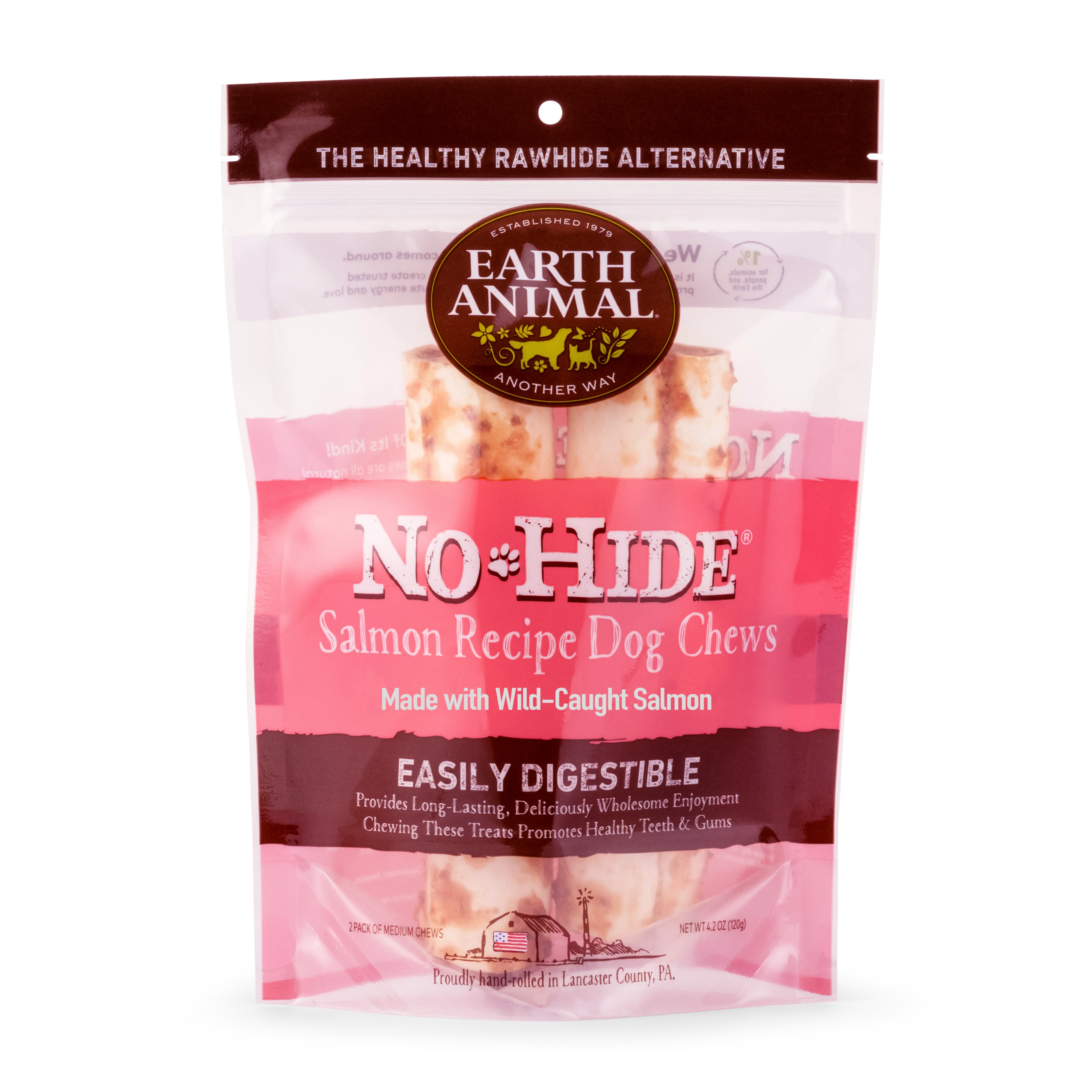 Earth Animal Salmon No-Hide® Wholesome Dog Chews- Medium, 7" - Image 4