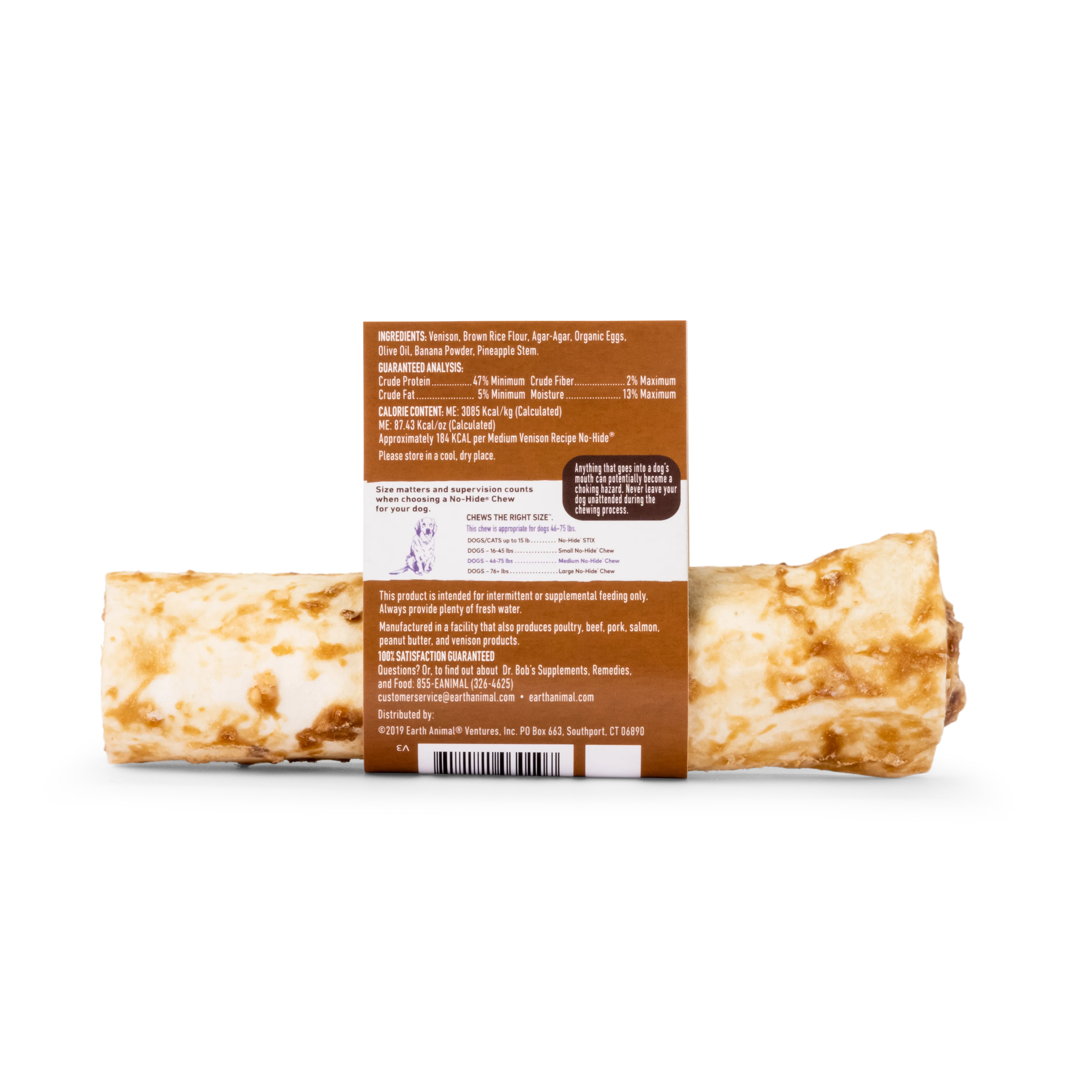 Earth Animal Venison No-Hide® Wholesome Dog Chews- Medium, 7" - Image 3