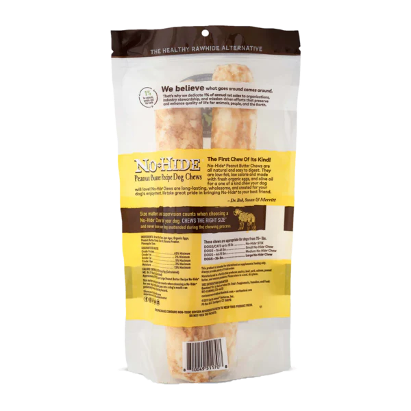 Earth Animal Peanut Butter No-Hide Wholesome Dog Chew 11" (2 pack) - Image 2