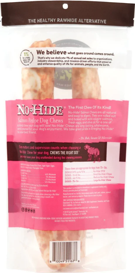 Earth Animal Salmon No-Hide Wholesome Dog Chew 11" (2 pack) - Image 2