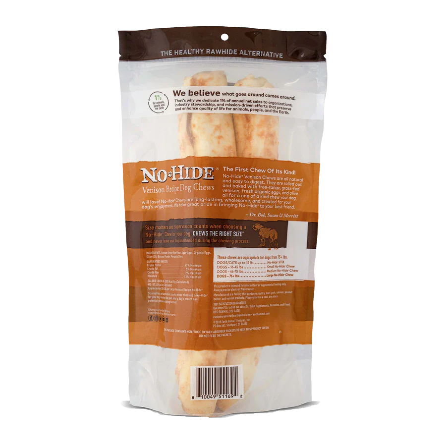 Earth Animal Venison No-Hide Wholesome Dog Chew 11" (2 pack) - Image 2