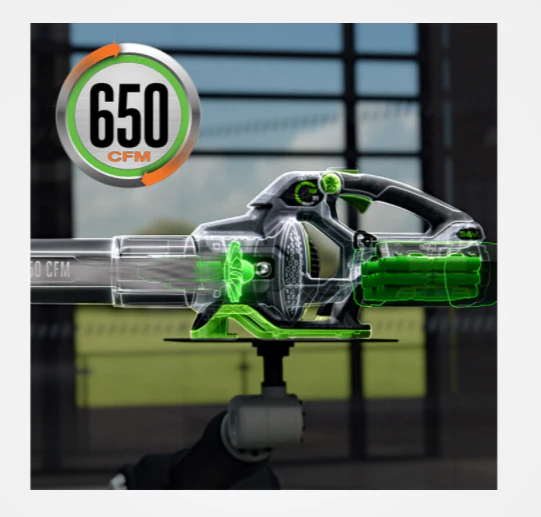 EGO 650CFM Handheld Blower Kit (G3 5.0Ah Battery,210W Charger, w/ 1*flat nozzle, 1*cone nozzle) - Image 4