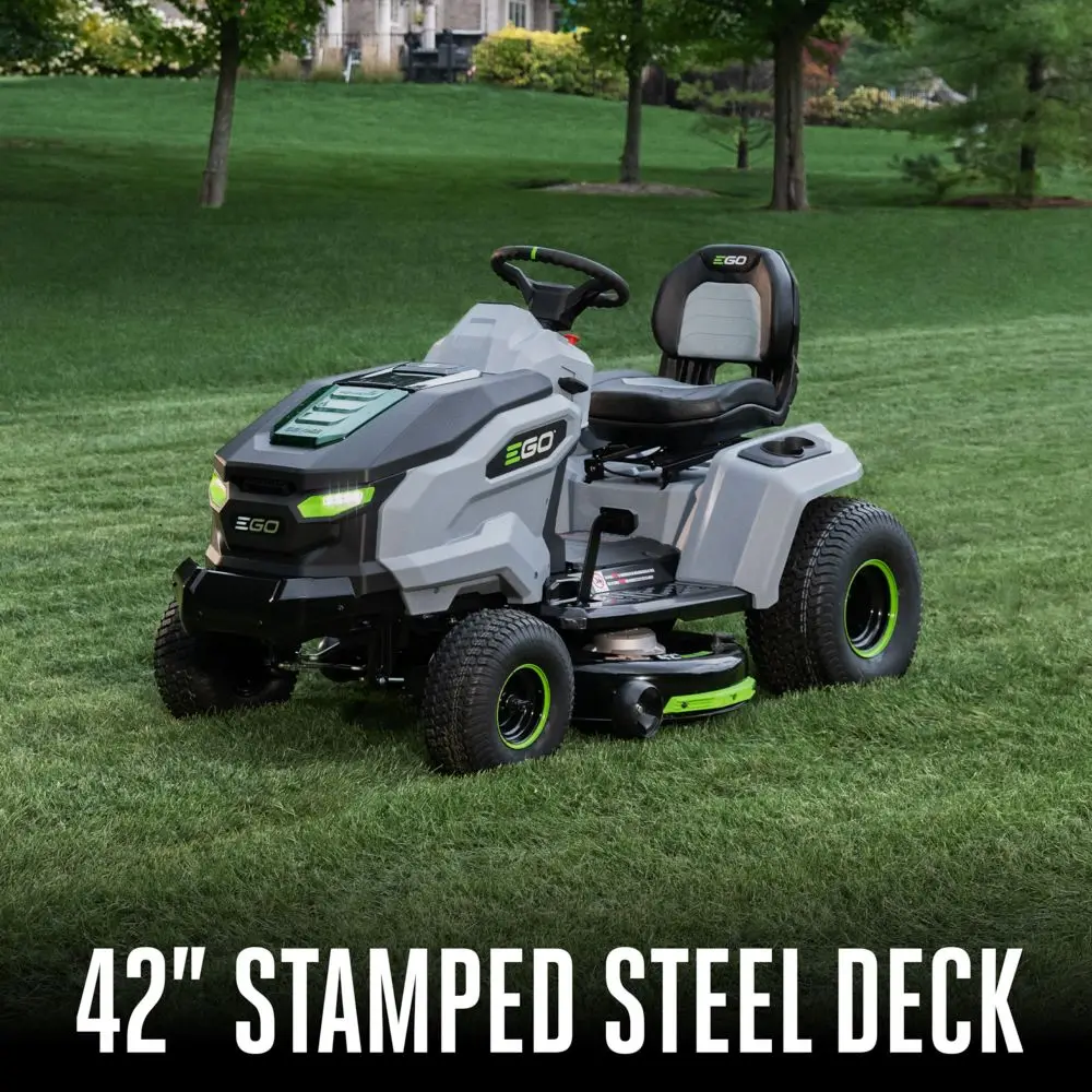 EGO POWER+ 42” T6 Riding Lawn Tractor Kit (6-6.0Ah Batteries, Turbo 700W Charger, ACA1000 Charging Adaptor) - Image 5