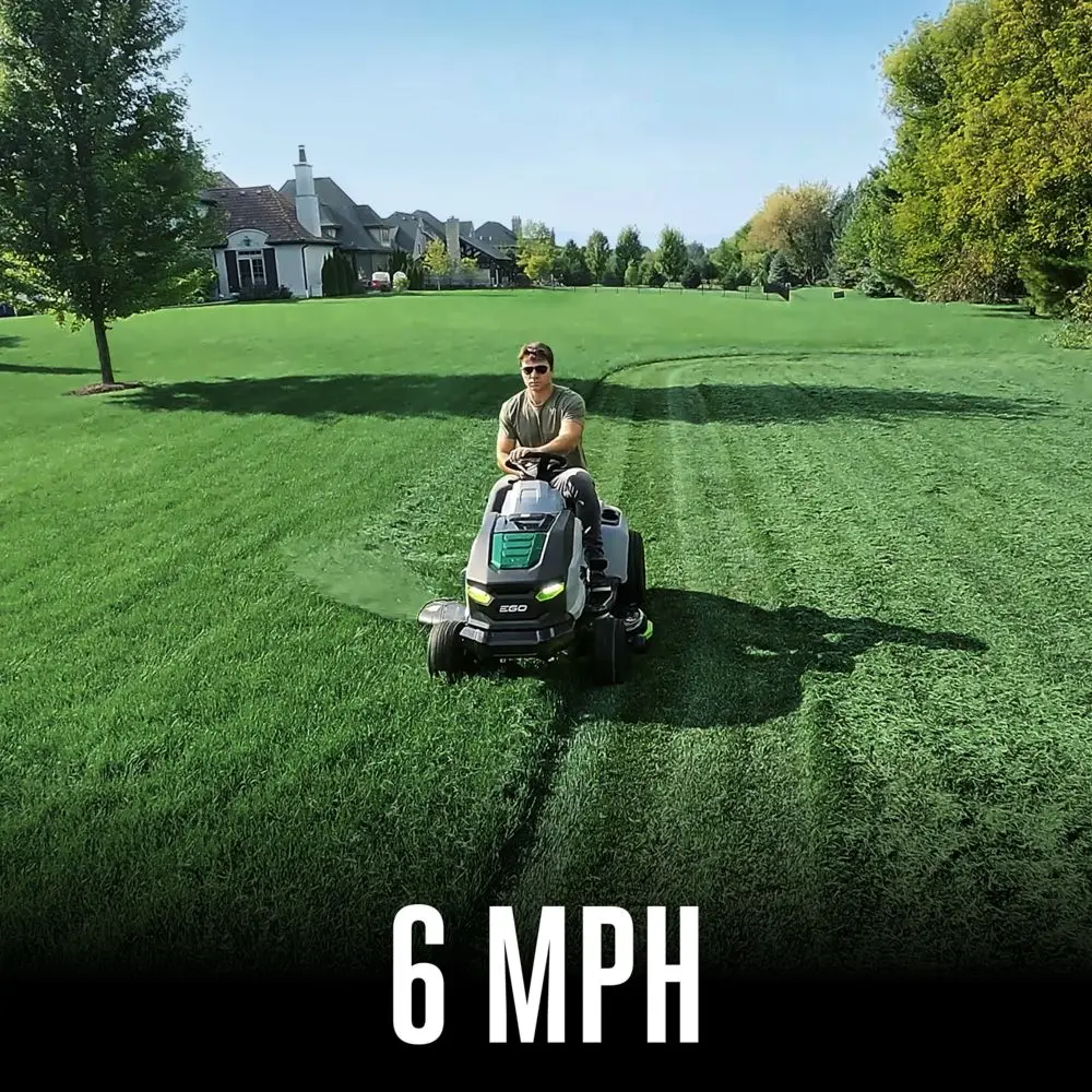 EGO POWER+ 42” T6 Riding Lawn Tractor Kit (6-6.0Ah Batteries, Turbo 700W Charger, ACA1000 Charging Adaptor) - Image 6