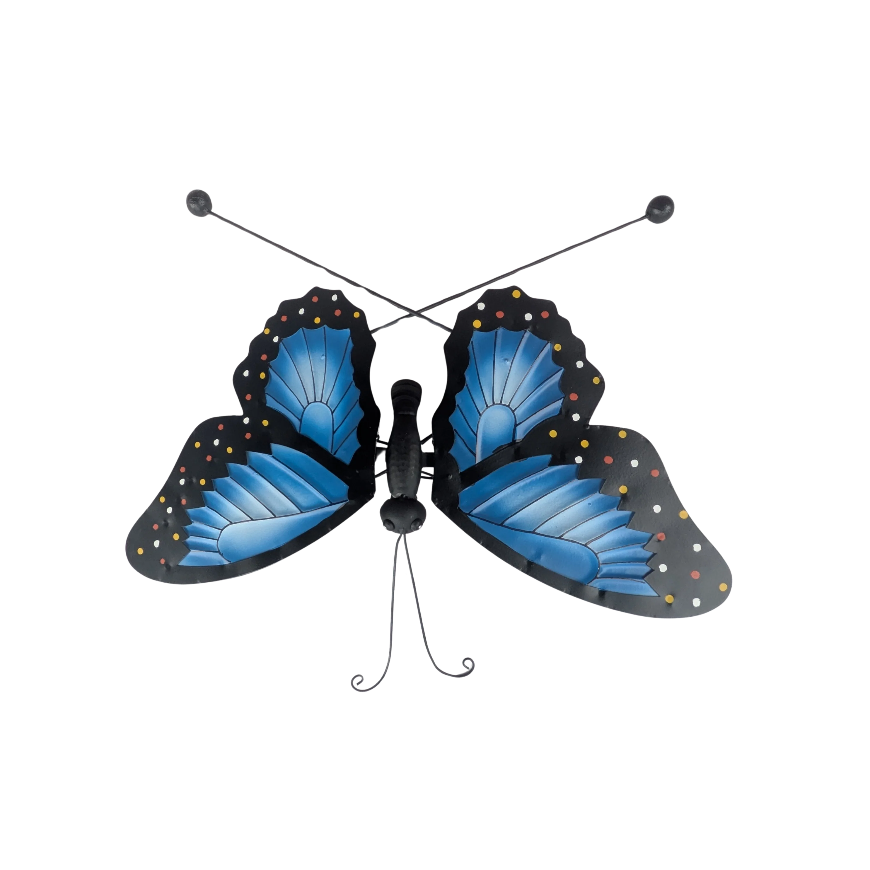 Metal Butterfly Rocker Stake, Blue - 51.57"Hx16.53"Wx20.07"L - Image 2