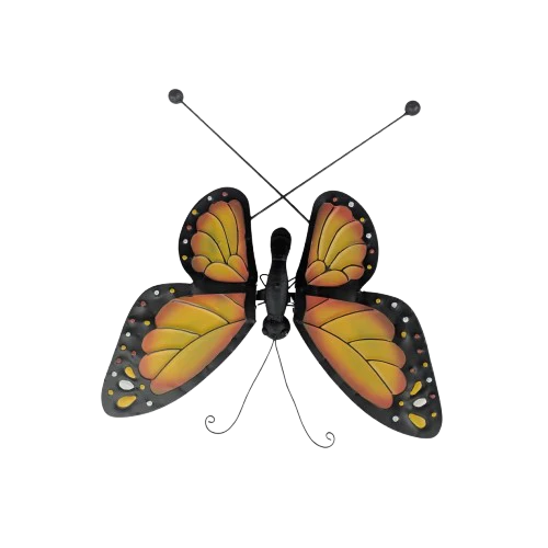 Metal Butterfly Rocker Stake, Yellow - 50"Hx13.97"Wx15.35"L - Image 2